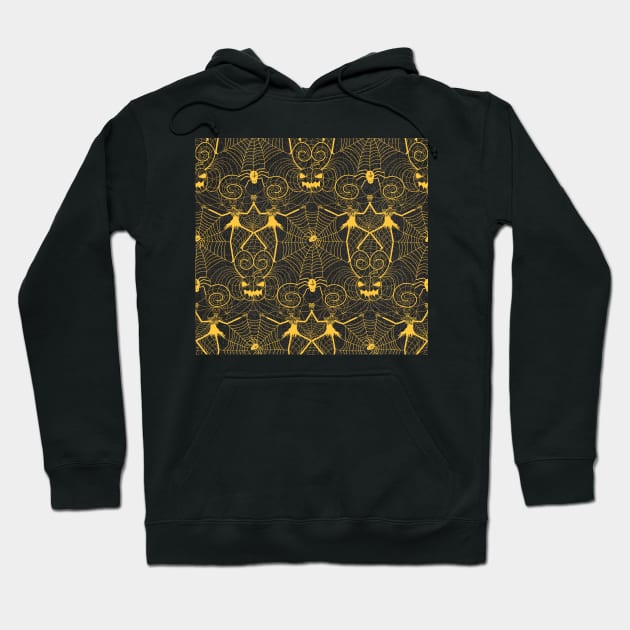 Halloween nightmare lace yellow on black Hoodie by nobelbunt